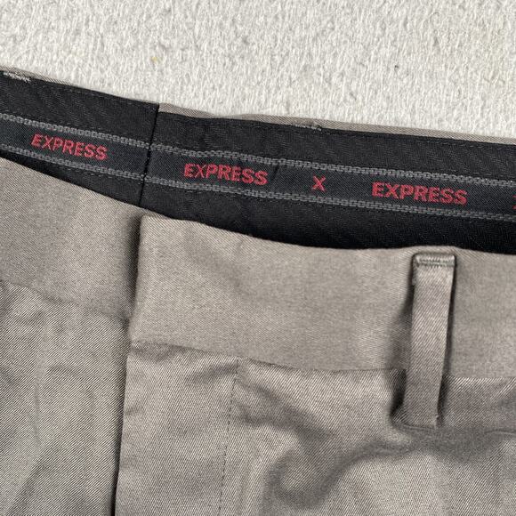 Express Producer Pants Men's 34x30 Gray New Flat Front Boot Cut - Picture 9 of 15